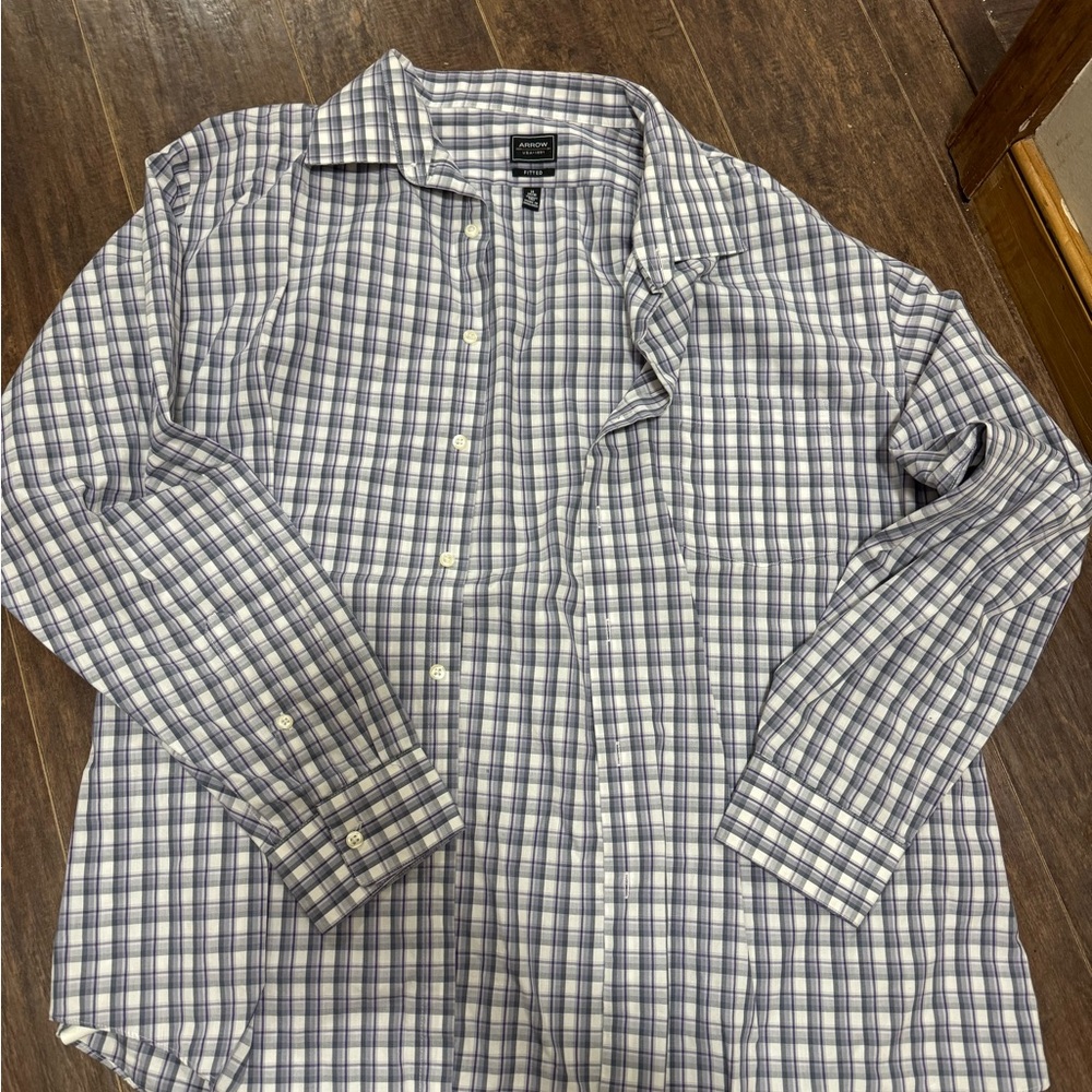 Arrow Purple and White Plaid Shirt